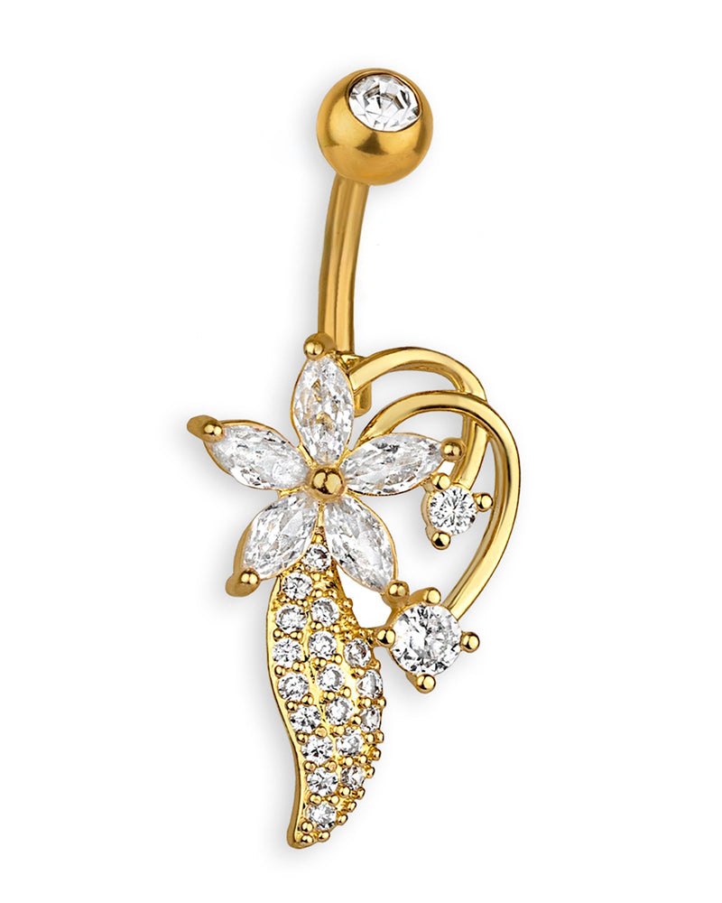 Piercings de ombligo chapados en oro