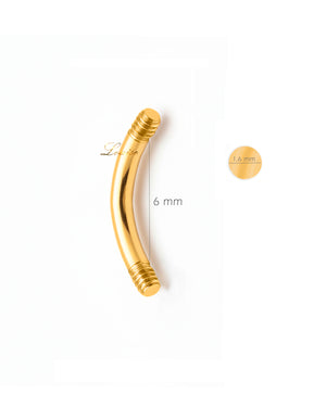 Barra Goldplated 6mm para Piercing de Ombligo