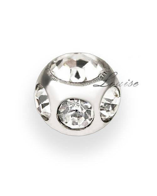 Bola de Rosca para Piercing de Ombligo – Circonita Central con Halo de Circonitas