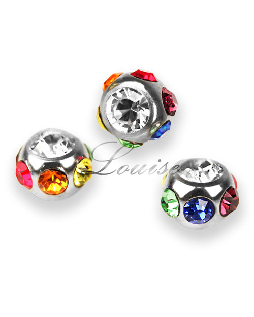 Bola de Rosca para Piercing de Ombligo – Circonitas Multicolor Arcoíris