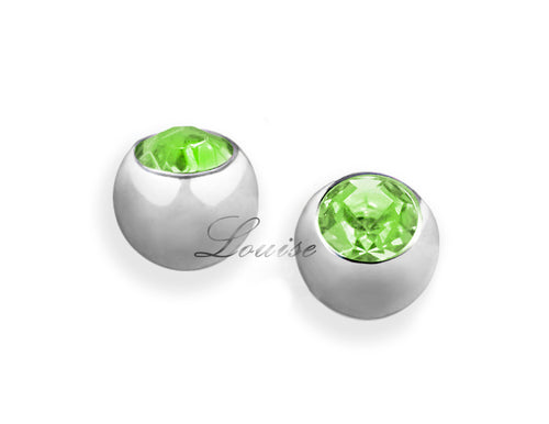 Bola de Rosca para Piercing de Ombligo – Circonita 5 mm – Acero Quirúrgico – Verde Lima