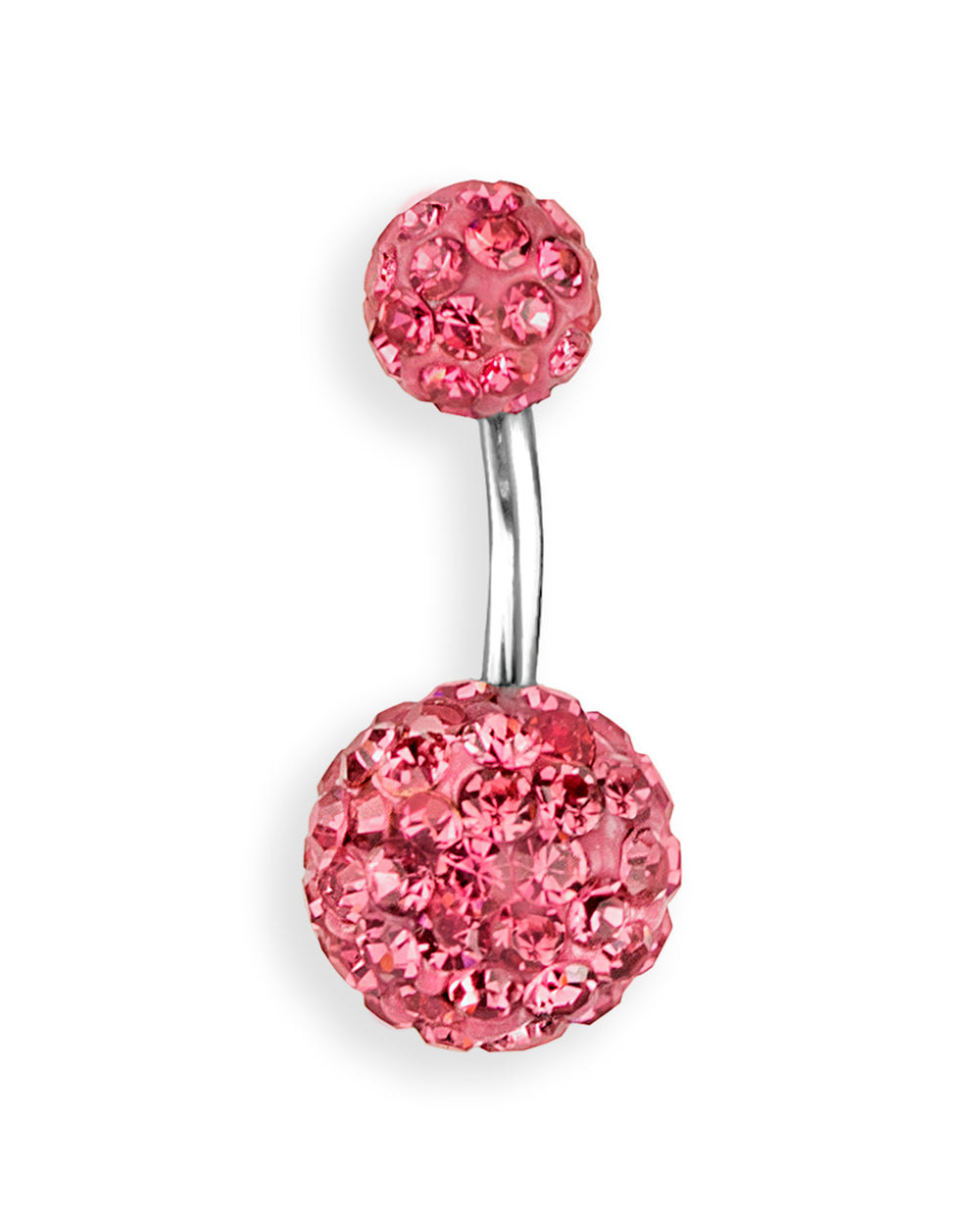 Piercing de ombligo con cristales rosa oscuro