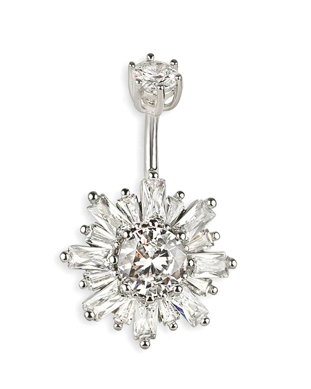 Exclusive navel piercing packed with brilliant zircons