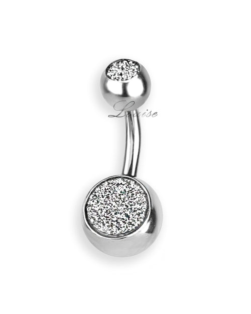 Piercing de ombligo basic doble jeweled con purpurina