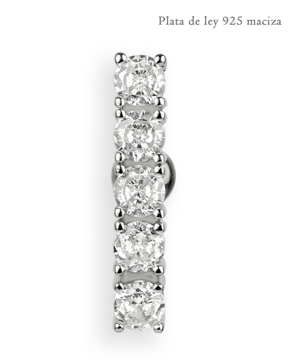Piercing de ombligo invertido de plata de ley 925 con circonitas