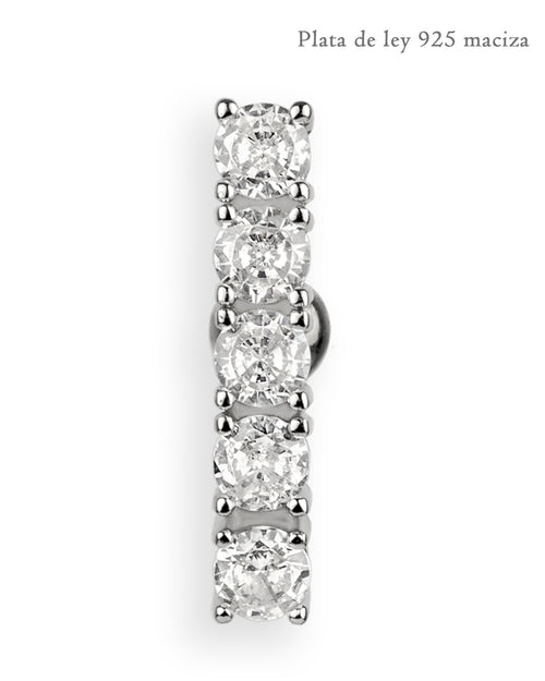 Piercing de ombligo invertido de plata de ley 925 con circonitas